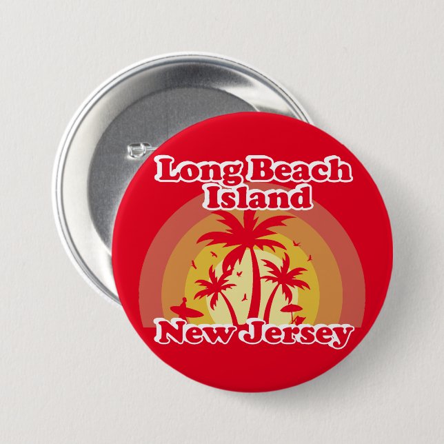 Vintage Long Beach Island New Jersey Button (Vorne & Hinten)