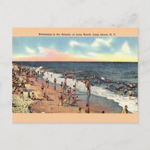 Vintage Long Beach Long Island New York Postkarte