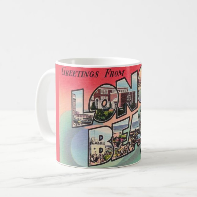 Vintage Long Beach NY Tasse  (Vorderseite Links)