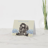 Vintage Long Hair Dackel Card