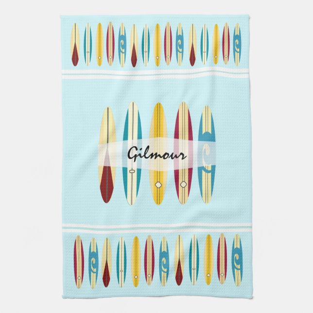 Vintage Longboards Geschirrtuch (Vertikal)