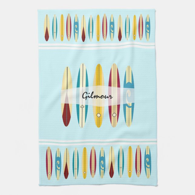 Vintage Longboards Geschirrtuch (Vertikal)