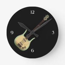 Vintage-Longhorn-Bass-Wanduhr
