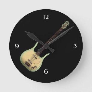Vintage-Longhorn-Bass-Wanduhr Runde Wanduhr