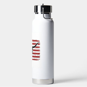 Vintage-Longhorn-Schädel-Amerikanische-Flagge-Vekt Trinkflasche