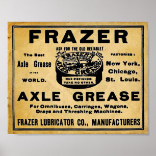 Vintage Look Frazers Axel Grease Automobil Druck Poster