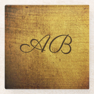 Vintage-Look Gold verwendet, personalisiert Glasuntersetzer
