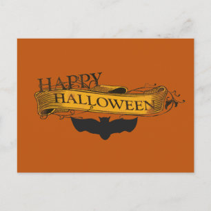 Vintage-Look Happy Halloween-Fledermaus-Postkarte Postkarte