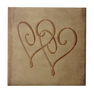 Vintage-Look ineinander verschlungene Herzen Kache Fliese