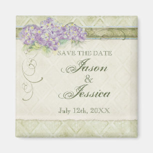 Vintage Look Lila Hortensie - Hochzeit In - Magnet
