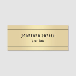 Vintage-Look Old Style Textvorlage Faux-Gold Namensschild
