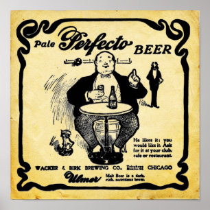 Vintage Look Pale Perfecto Bierdruck Poster
