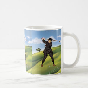 Vintage-Look Period Golfer Golf Großer Becher Tasse