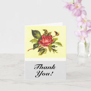 Vintage-Look-Rose-Blume, "Danke!" Karte