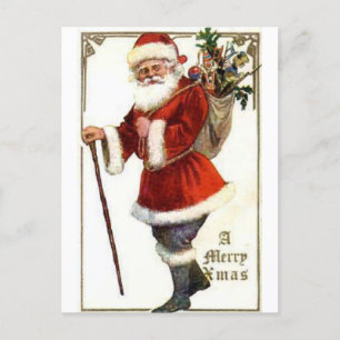 Vintage-Look Santa wünscht Ihnen ein frohes Weihna Postkarte