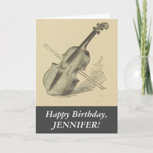 Vintage Look Violine, Alles Gute zum Geburtstag Gr Karte