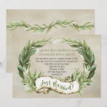 Vintage Lorbeer-Kranz-Banner Empfang nur