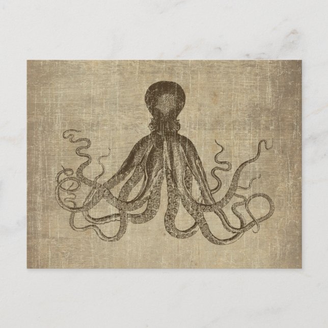 Vintage Lord Bodner Oktopus Triptychon Postkarte (Vorderseite)