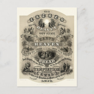 Vintage Lord's Prayer aus der viktorianischen Ära Postkarte