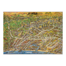 Vintage Los Angeles Bildkartenposter 1974