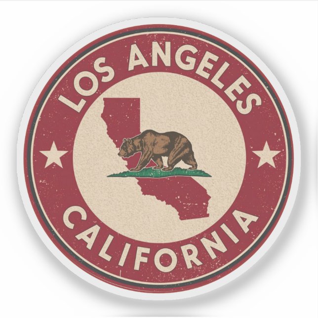 Vintage Los angeles, California gifts Aufkleber (Vorderseite)