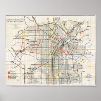 Vintage Los Angeles Kalifornien Landkarte Poster 1