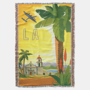 Vintage Los Angeles, Kalifornien Mission mit Palme Decke