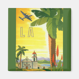 Vintage Los Angeles, Kalifornien Mission mit Palme Magnet