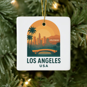 Vintage Los Angeles Kalifornien Retro Hollywood Keramikornament