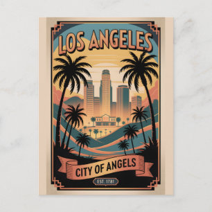 Vintage Los Angeles Kalifornien Stadt der Engel Postkarte