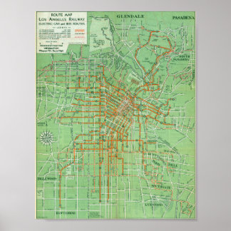 Vintage Los Angeles Karte Poster 1935