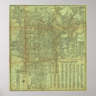 Vintage Los Angeles Kartenposter 1920 Poster