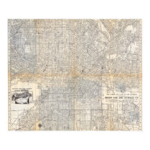 Vintage Los Angeles Kartenposter 1942