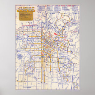 Vintage Los Angeles Kartenposter 1946 Poster