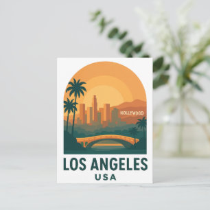 Vintage Los Angeles Reise-Postkarte – Retro Stadt Postkarte