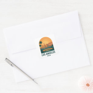 Vintage Los Angeles Reise – Retro Hollywood Quadratischer Aufkleber