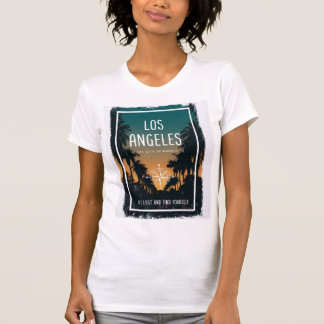 Vintage-Los-Angeles-Sonnenuntergangs-Poster-Druck  T-Shirt