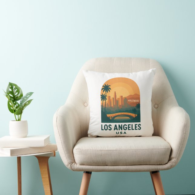Vintage Los Angeles Travel – Retro Hollywood  Kissen (Stuhl )