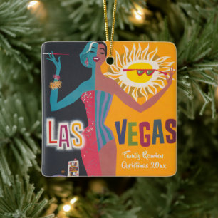 Vintage-Los Vegas-Glücksspiel-Reiseplakat-Kunst Keramikornament