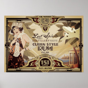 Vintage Lost Spirits Reiseplakat Poster
