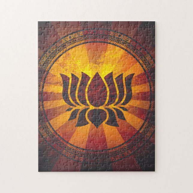 Vintage Lotos-Blume Puzzle (Vertikal)