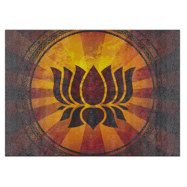 Vintage Lotos-Blume Schneidebrett (Vorderseite)