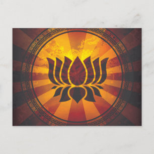 Vintage Lotus-Blume Postkarte