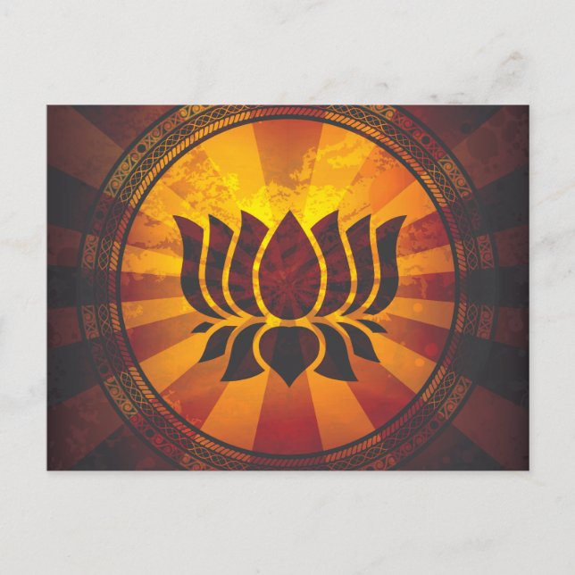 Vintage Lotus-Blume Postkarte (Vorderseite)