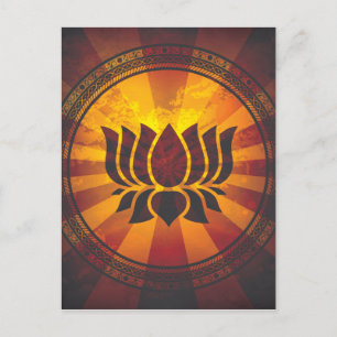 Vintage Lotus-Blume Postkarte