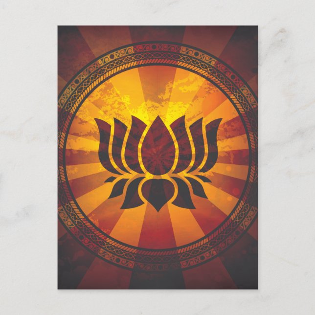 Vintage Lotus-Blume Postkarte (Vorderseite)
