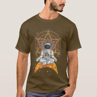 Vintage Lotus Meditating Astronaut Zen Yoga Planet T-Shirt