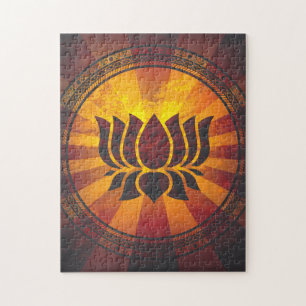 Vintage-Lotusblume Puzzle