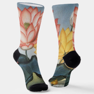 Vintage Lotusblumen, Die Heilige Ägyptische Bohne Socken