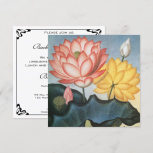 Vintage-Lotusblumen-Junggesellinnenabschied